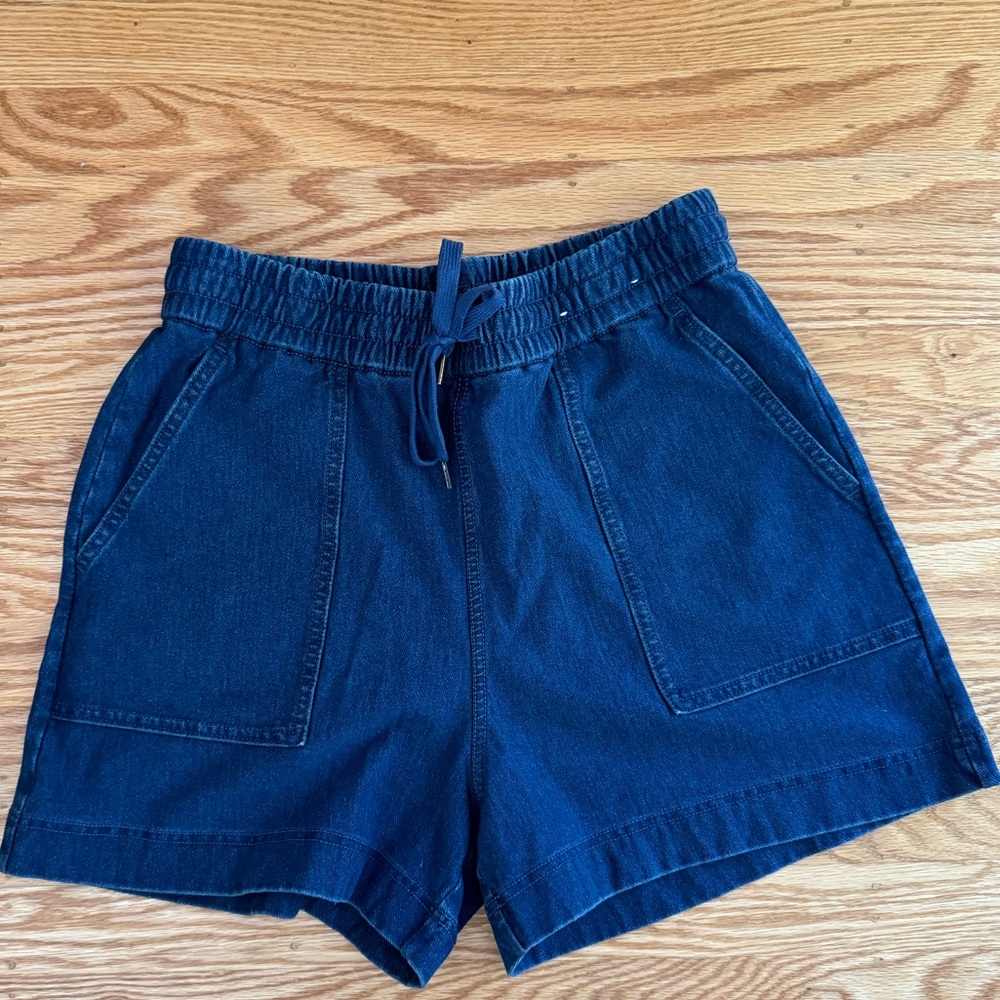 Uniqlo drawstring denim stretch shorts S